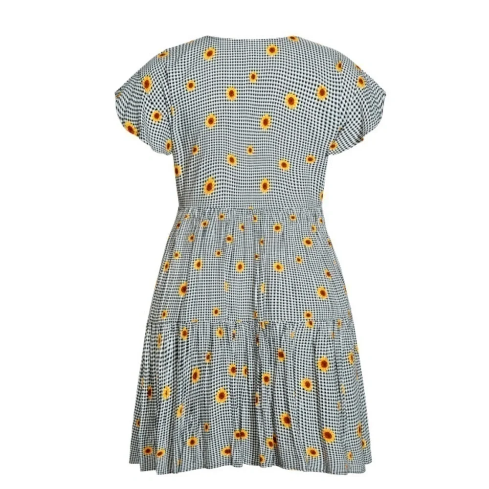 Loralette 14W & 16W Black Gingham Unwind Tier Midi Dress EE02.10